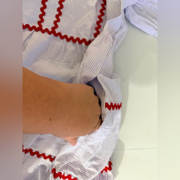 utcoco Summer Beach Boho Striped Flutter 3/4 Sleeve A Line Flowy Long Dress. - Picture 14 of 15